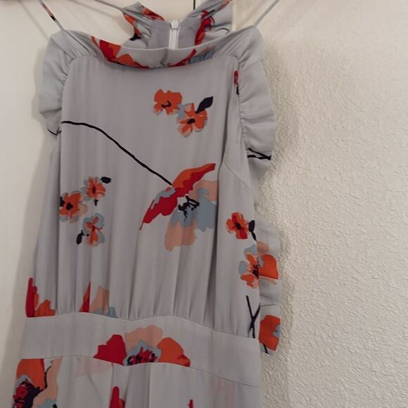 Anthropologie Paper Crown Ruffle Poppy White Water Floral Jumpsuit sz Small - Picture 12 of 16